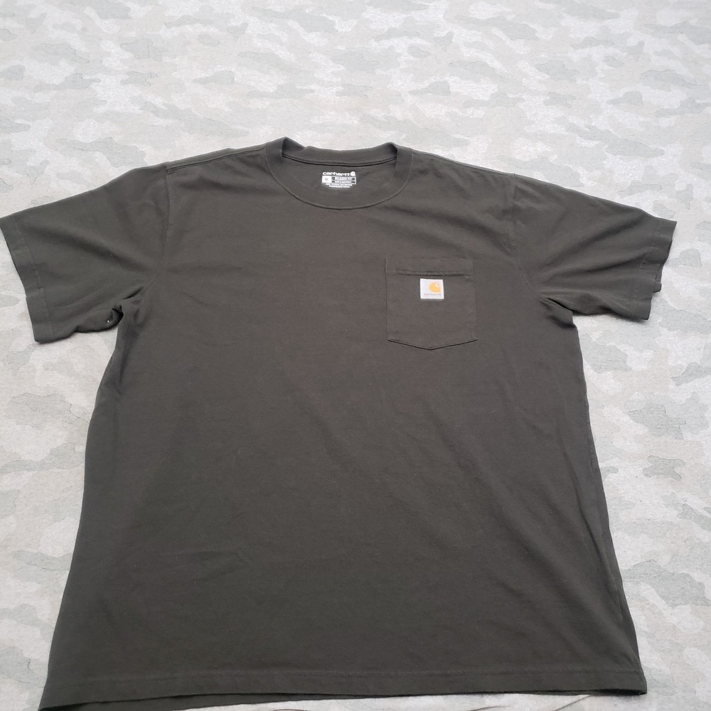 Carhartt Shirt Mens XL Green Relaxed Fit Pocket Short Sleeve Workwear Outdoors